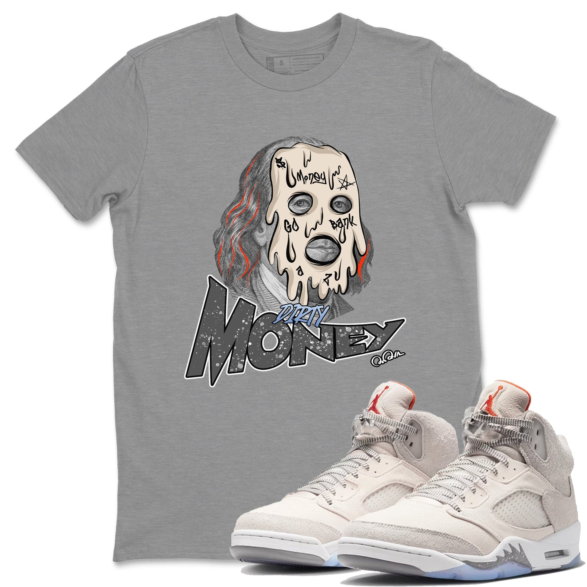 Air Jordan 5 Craft Dirty Money Crew Neck Sneaker Tees AJ5 SE Craft Sneaker T-Shirts Size Chart