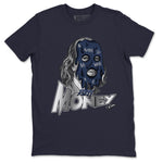 Air Jordan 5 Georgetown Sneaker Match Tees Dirty Money Sneaker Tees AJ5 Georgetown Sneaker Release Tees Unisex Shirts Navy 2