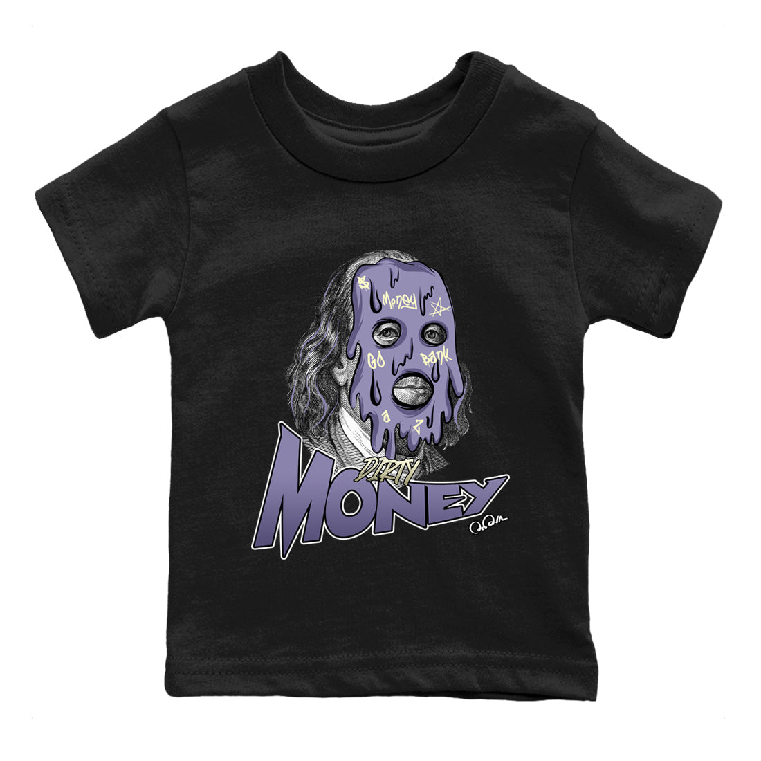 Air Jordan 5 Indigo Haze Sneaker Match Tees Dirty Money Sneaker Tees AJ5 Indigo Haze Sneaker Release Tees Kids Shirts Black 2