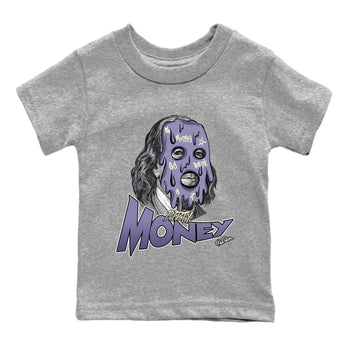 Air Jordan 5 Indigo Haze Sneaker Match Tees Dirty Money Sneaker Tees AJ5 Indigo Haze Sneaker Release Tees Kids Shirts Heather Grey 2