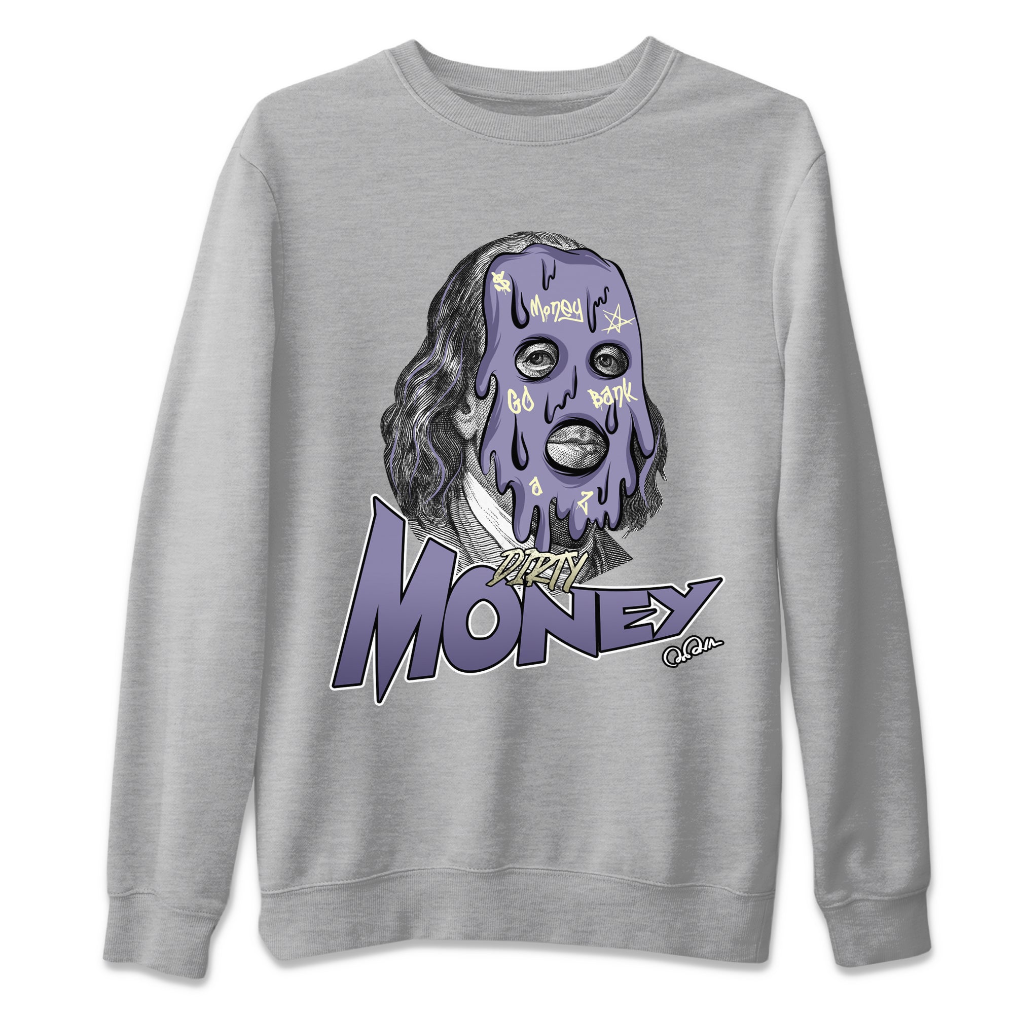 Air Jordan 5 Indigo Haze Sneaker Match Tees Dirty Money Sneaker Tees AJ5 Indigo Haze Sneaker Release Tees Unisex Shirts Heather Grey 2