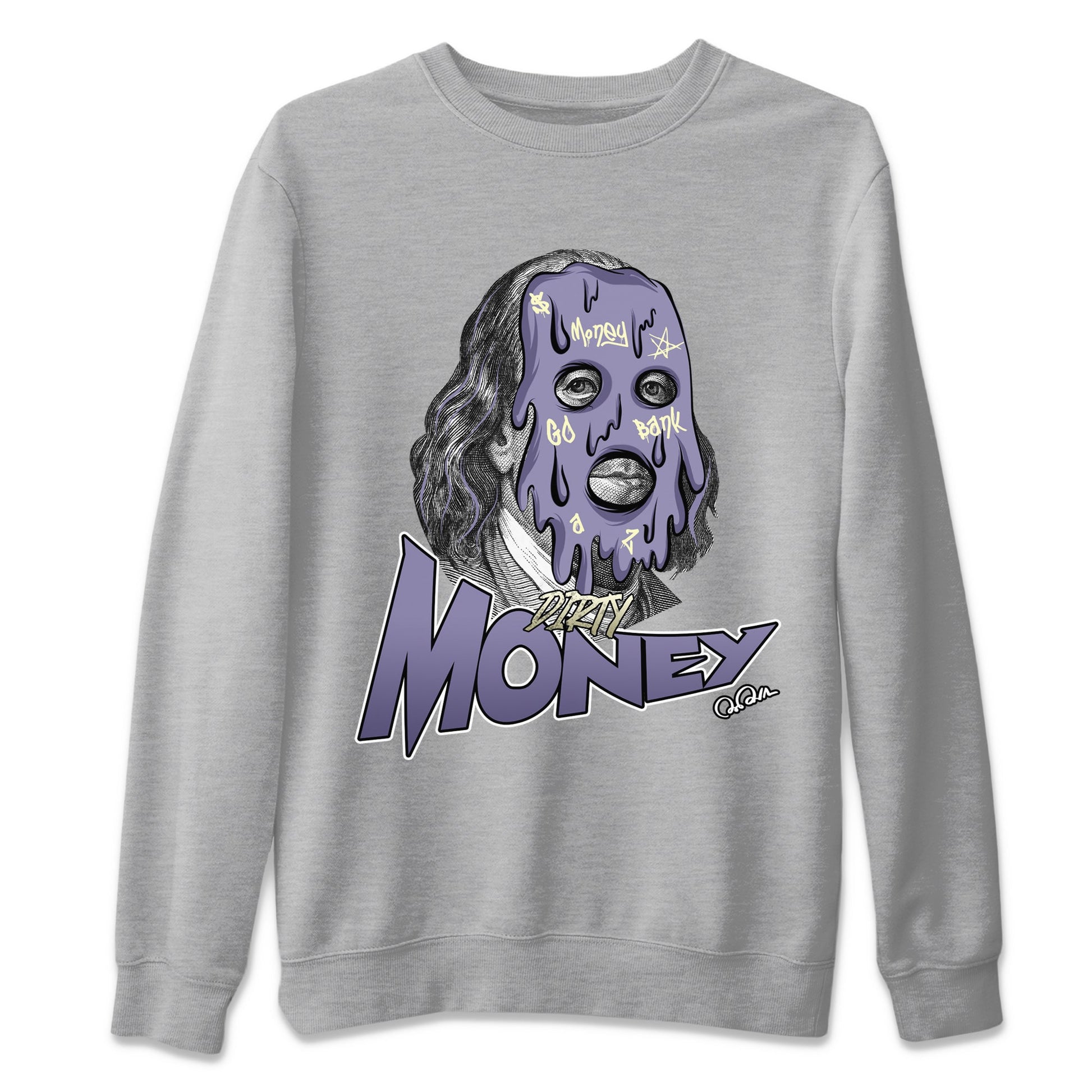 Air Jordan 5 Indigo Haze Sneaker Match Tees Dirty Money Sneaker Tees AJ5 Indigo Haze Sneaker Release Tees Unisex Shirts Heather Grey 2