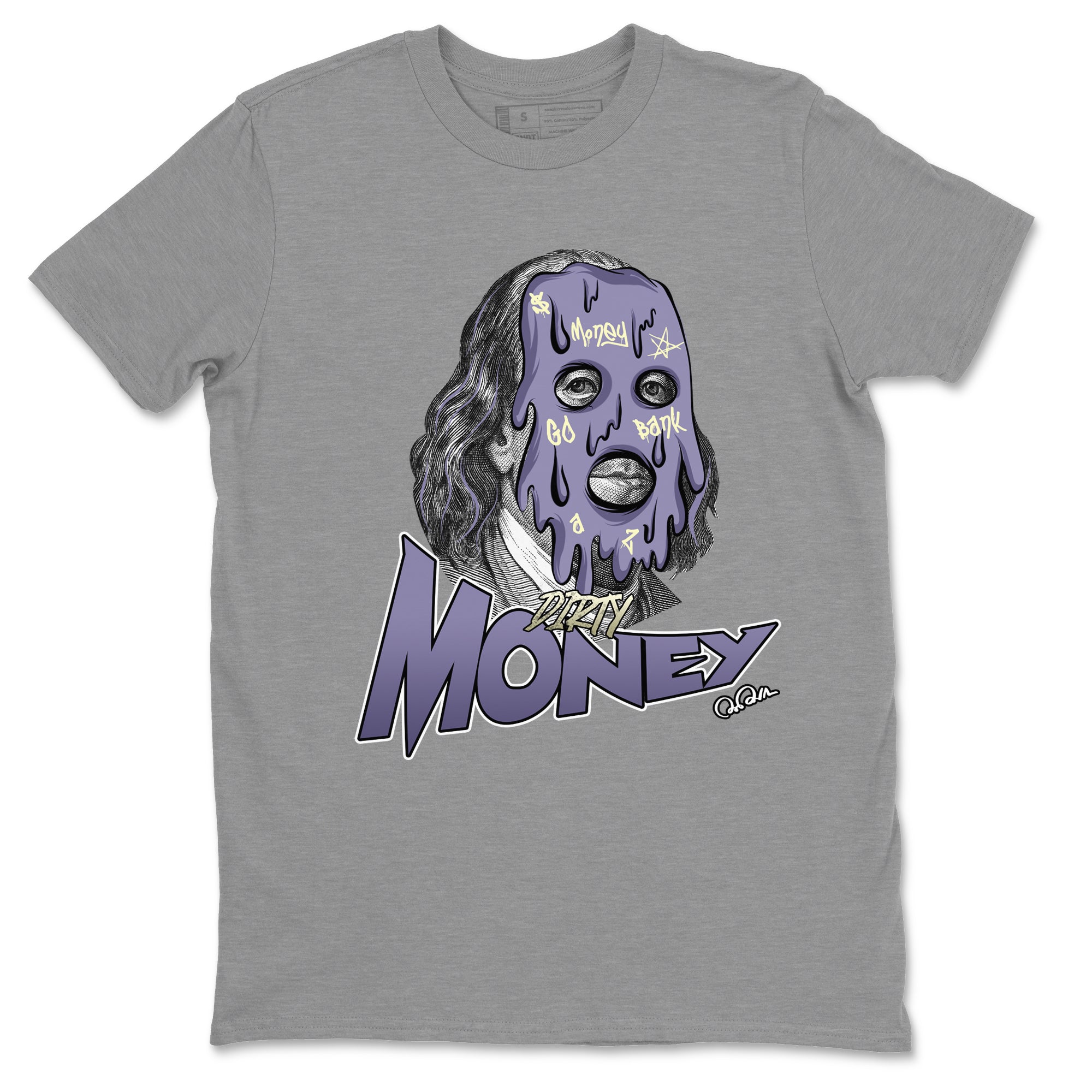 Air Jordan 5 Indigo Haze Sneaker Match Tees Dirty Money Sneaker Tees AJ5 Indigo Haze Sneaker Release Tees Unisex Shirts Heather Grey 2