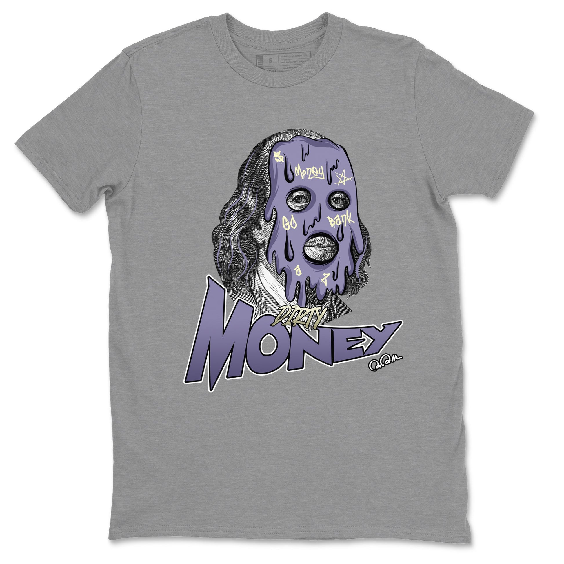 Air Jordan 5 Indigo Haze Sneaker Match Tees Dirty Money Sneaker Tees AJ5 Indigo Haze Sneaker Release Tees Unisex Shirts Heather Grey 2