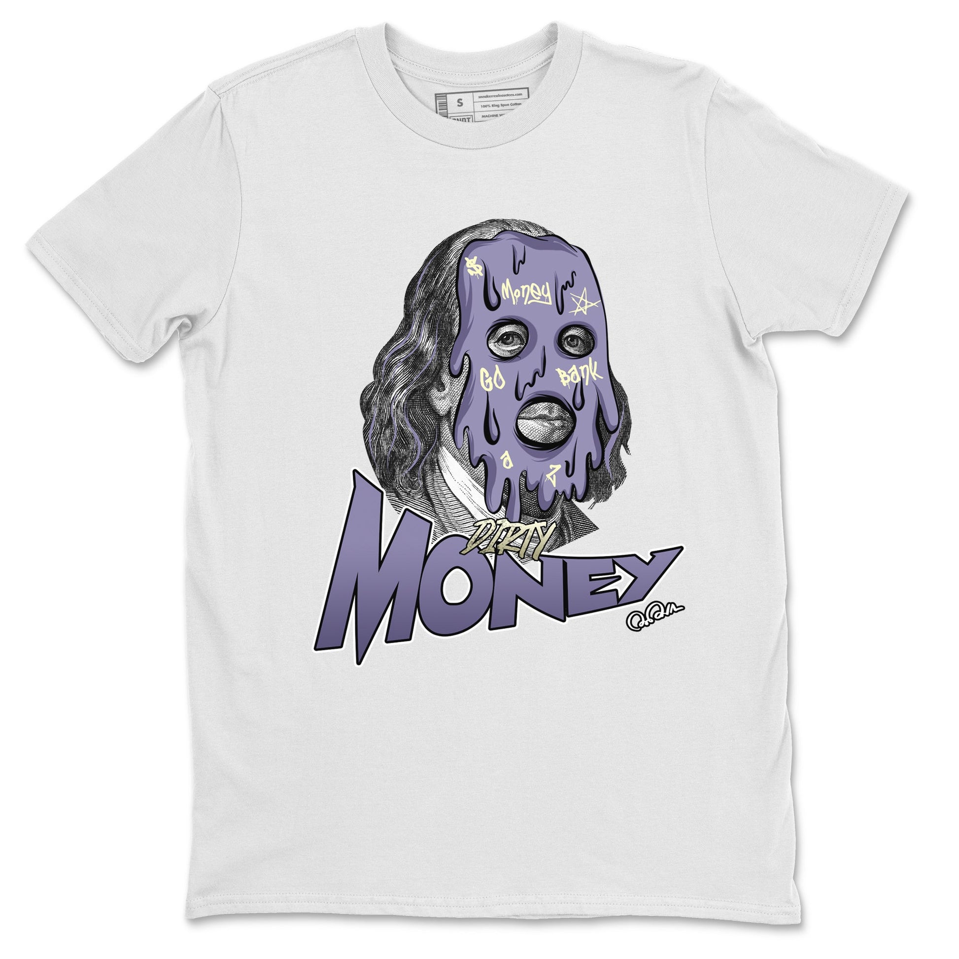 Air Jordan 5 Indigo Haze Sneaker Match Tees Dirty Money Sneaker Tees AJ5 Indigo Haze Sneaker Release Tees Unisex Shirts White 2