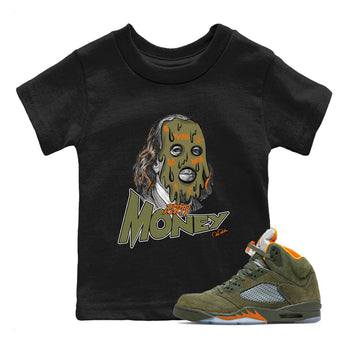 5s Olive shirt to match jordans Dirty Money sneaker tees Air Jordan 5 Olive SNRT sneaker release tees baby toddler Black 1 cotton Shirt