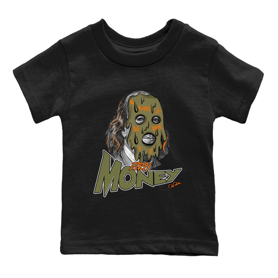 5s Olive shirt to match jordans Dirty Money sneaker tees Air Jordan 5 Olive SNRT sneaker release tees baby toddler Black 2 cotton Shirt