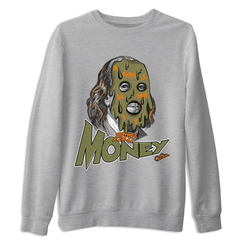 5s Olive shirt to match jordans Dirty Money sneaker tees Air Jordan 5 Olive SNRT Sneaker Release Tees unisex cotton Heather Grey 2 crew neck shirt