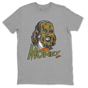 5s Olive shirt to match jordans Dirty Money sneaker tees Air Jordan 5 Olive SNRT Sneaker Release Tees unisex cotton Heather Grey 2 crew neck shirt
