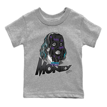 Air Jordan 6 Aqua Sneaker Match Tees Dirty Money Sneaker Tees AJ6 Aqua Sneaker Release Tees Kids Shirts Heather Grey 2