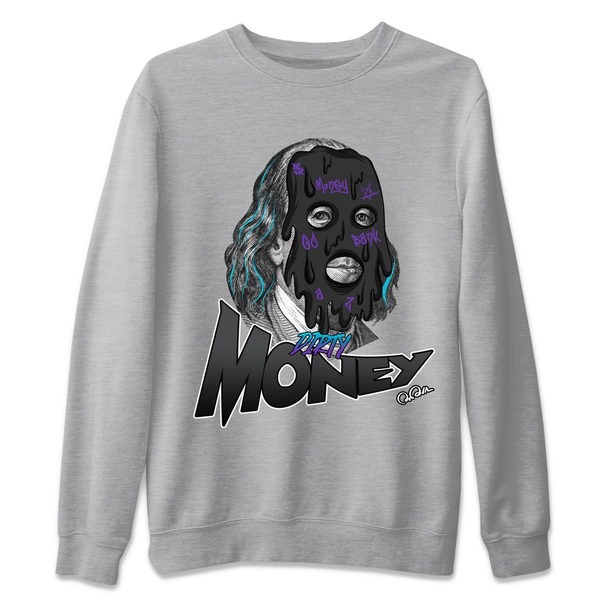 Air Jordan 6 Aqua Sneaker Match Tees Dirty Money Sneaker Tees AJ6 Aqua Sneaker Release Tees Unisex Shirts Heather Grey 2