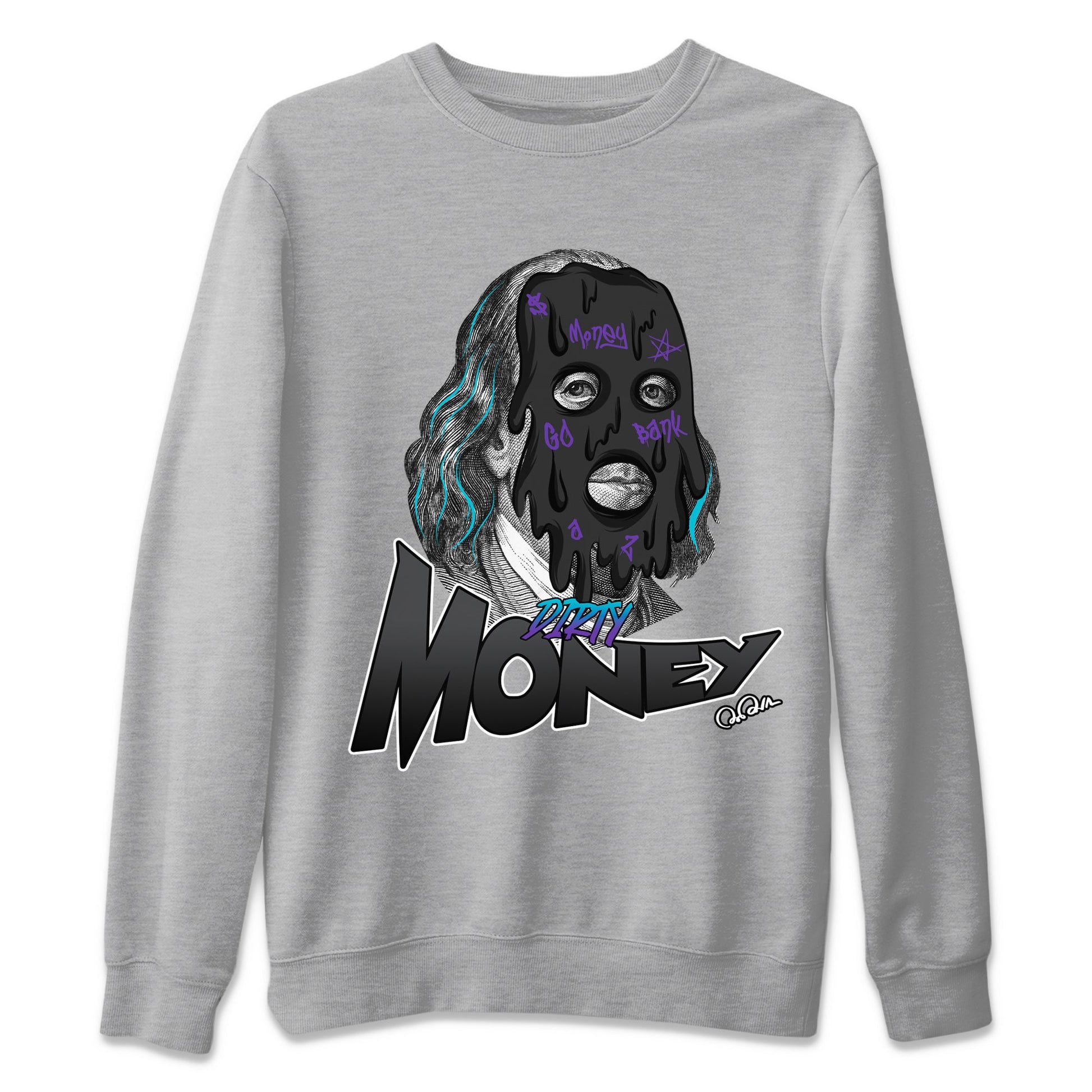 Air Jordan 6 Aqua Sneaker Match Tees Dirty Money Sneaker Tees AJ6 Aqua Sneaker Release Tees Unisex Shirts Heather Grey 2