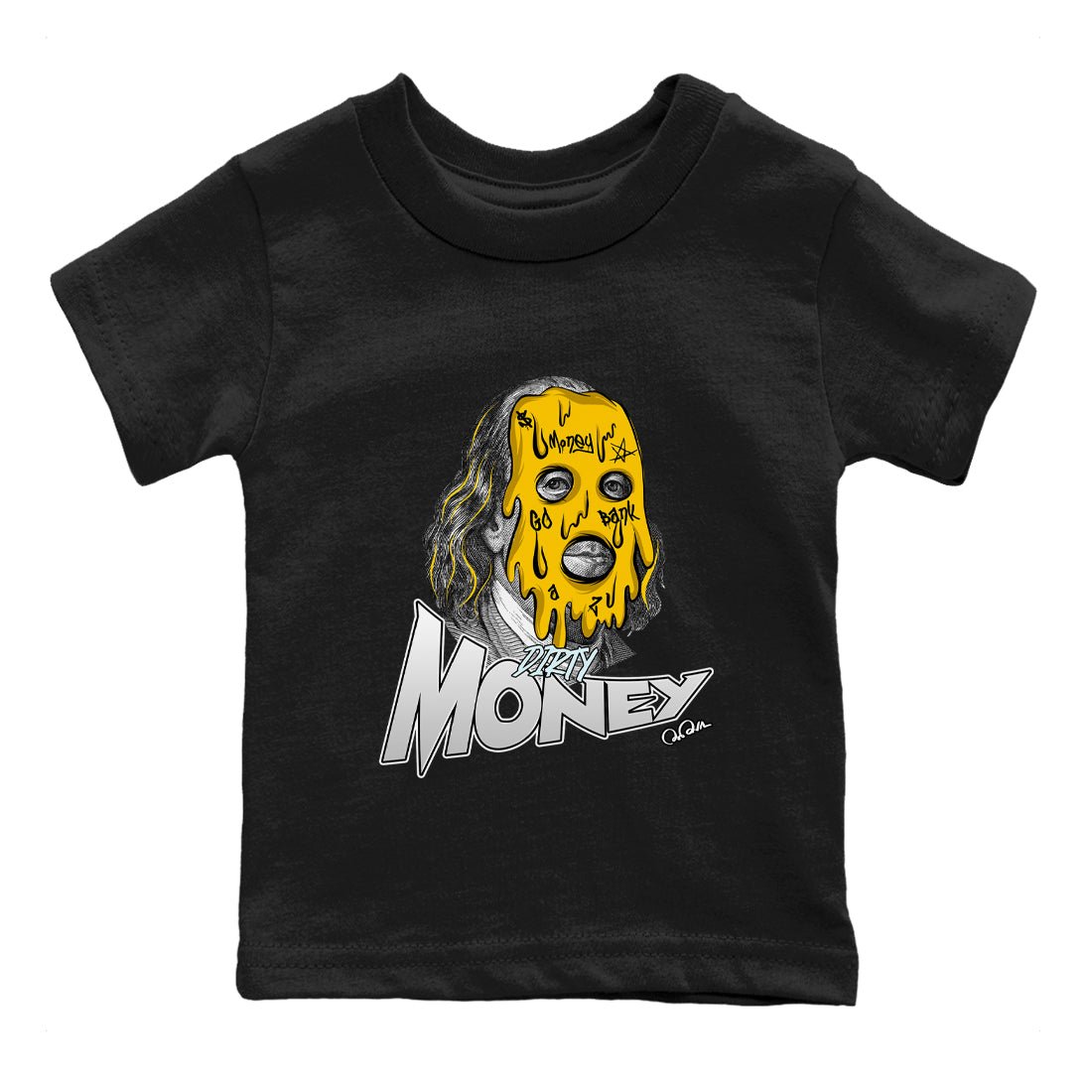 Air Jordan 6 Yellow Ochre shirt to match jordans Dirty Money sneaker tees AJ6 Yellow Ochre SNRT Sneaker Release Tees Baby Toddler Black 2 T-Shirt