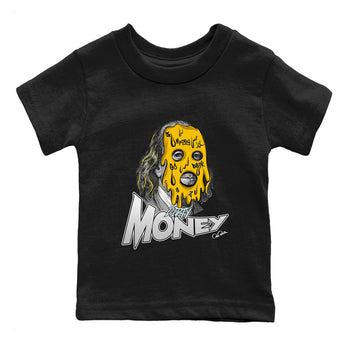 Air Jordan 6 Yellow Ochre shirt to match jordans Dirty Money sneaker tees AJ6 Yellow Ochre SNRT Sneaker Release Tees Baby Toddler Black 2 T-Shirt