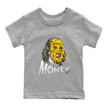 Air Jordan 6 Yellow Ochre shirt to match jordans Dirty Money sneaker tees AJ6 Yellow Ochre SNRT Sneaker Release Tees Baby Toddler Heather Grey 2 T-Shirt