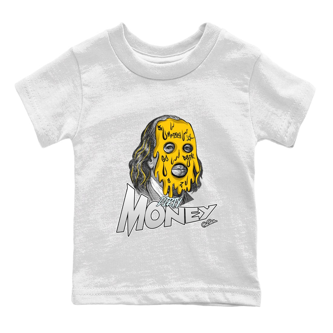 Air Jordan 6 Yellow Ochre shirt to match jordans Dirty Money sneaker tees AJ6 Yellow Ochre SNRT Sneaker Release Tees Baby Toddler White 2 T-Shirt