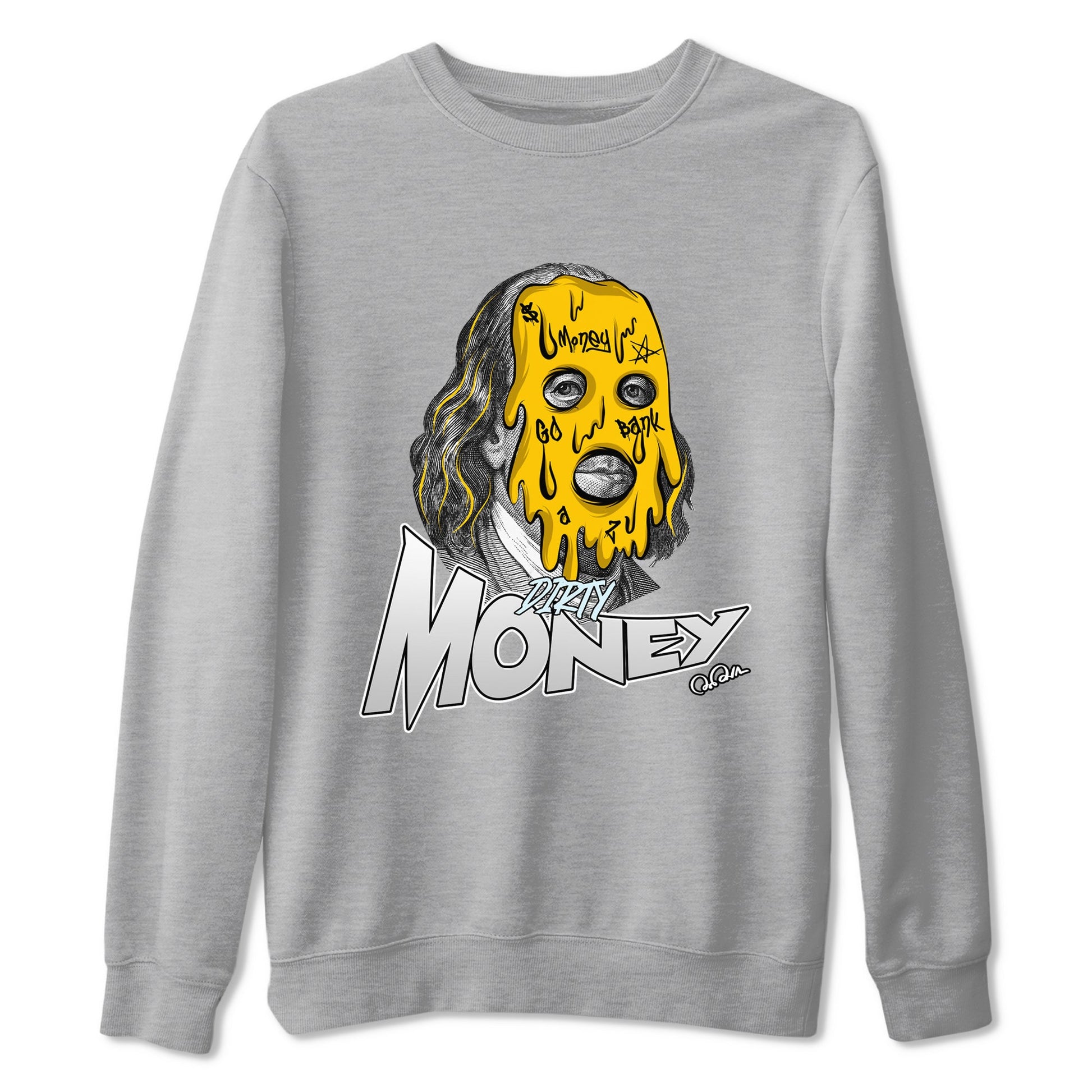 Air Jordan 6 Yellow Ochre shirt to match jordans Dirty Money sneaker tees AJ6 Yellow Ochre SNRT Sneaker Release Tees Unisex Heather Grey 2 T-Shirt