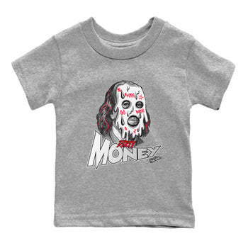 Air Jordan 7 Infrared Sneaker Match Tees Dirty Money Sneaker Tees AJ7 Infrared Sneaker Release Tees Kids Shirts Heather Grey 2