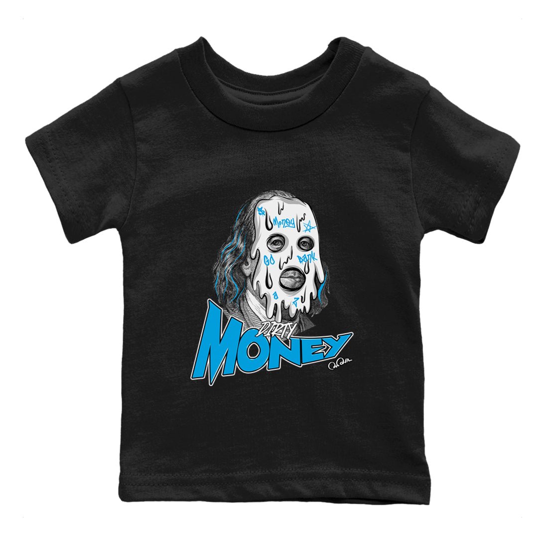 9s Powder Blue shirt to match jordans Dirty Money sneaker tees Air Jordan 9 Powder Blue SNRT sneaker release tees baby toddler Black 2 cotton Shirt
