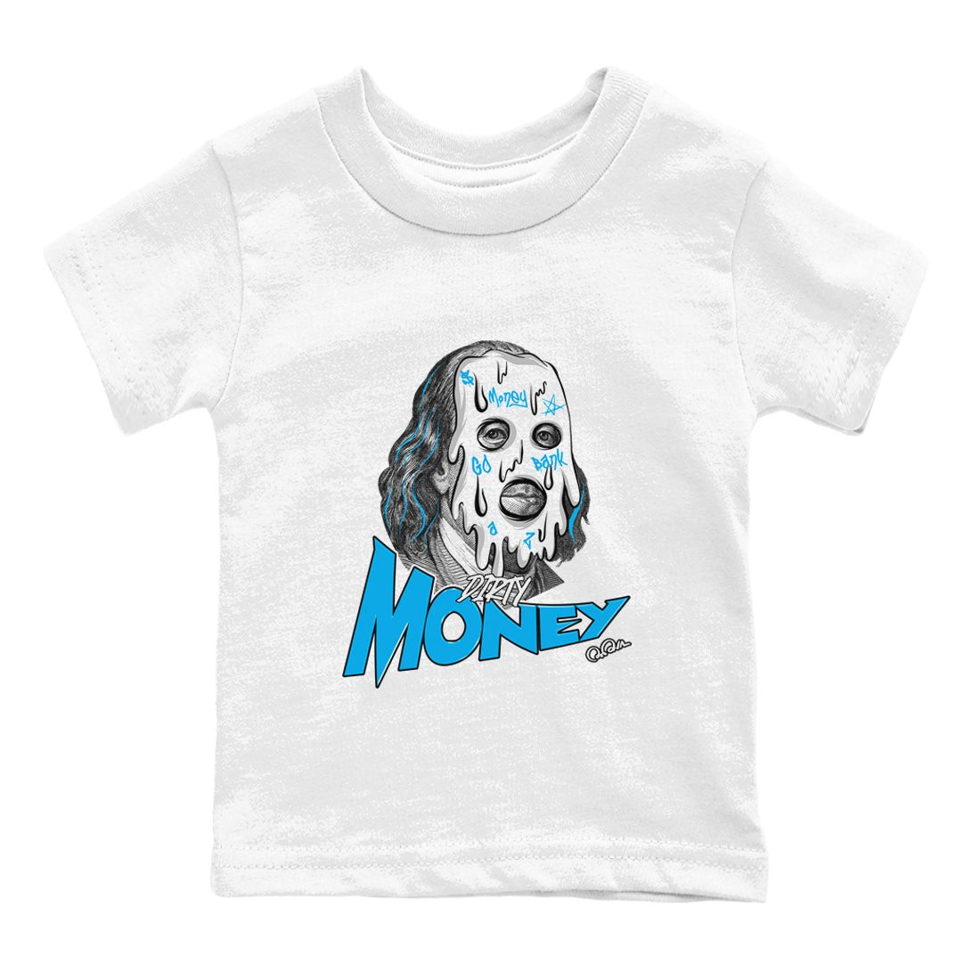 9s Powder Blue shirt to match jordans Dirty Money sneaker tees Air Jordan 9 Powder Blue SNRT sneaker release tees baby toddler White 2 cotton Shirt