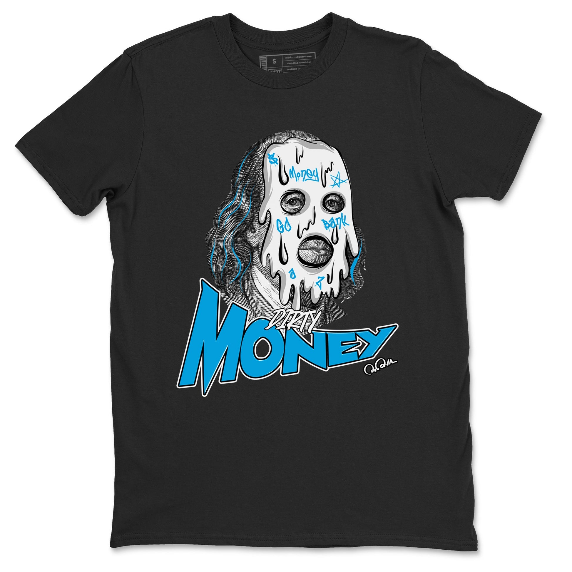 9s Powder Blue shirt to match jordans Dirty Money sneaker tees Air Jordan 9 Powder Blue SNRT Sneaker Release Tees unisex cotton Black 2 crew neck shirt