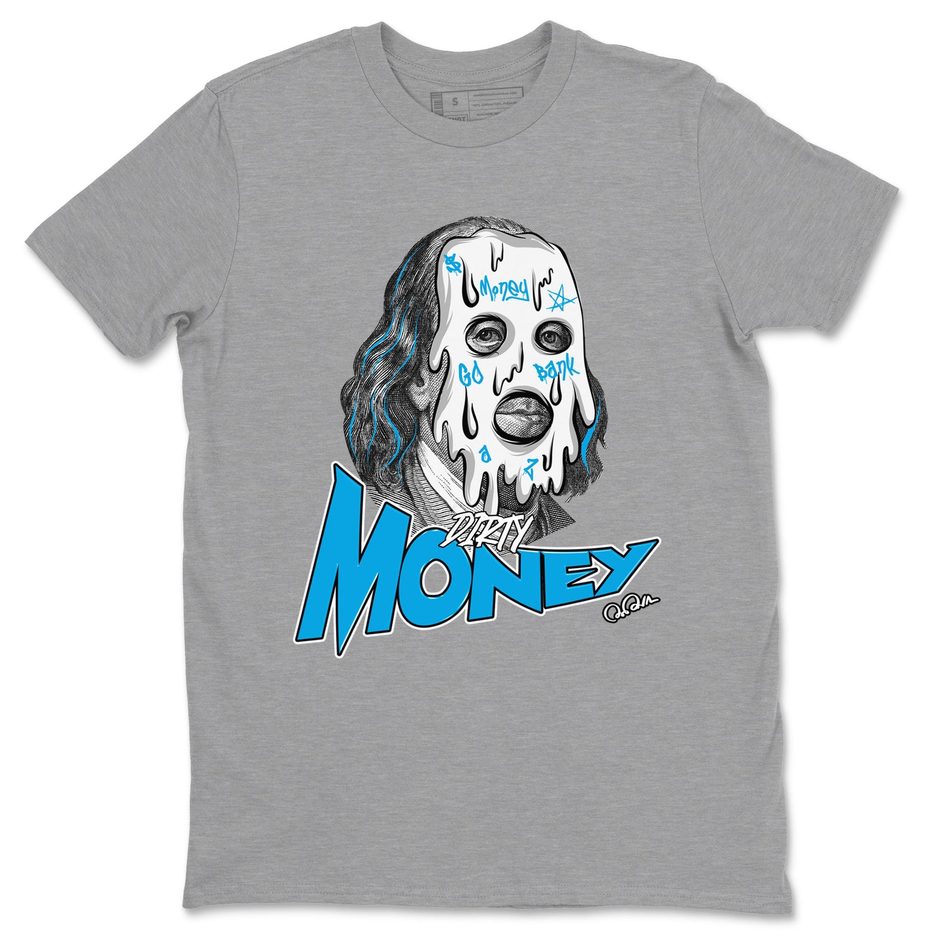 9s Powder Blue shirt to match jordans Dirty Money sneaker tees Air Jordan 9 Powder Blue SNRT Sneaker Release Tees unisex cotton Heather Grey 2 crew neck shirt