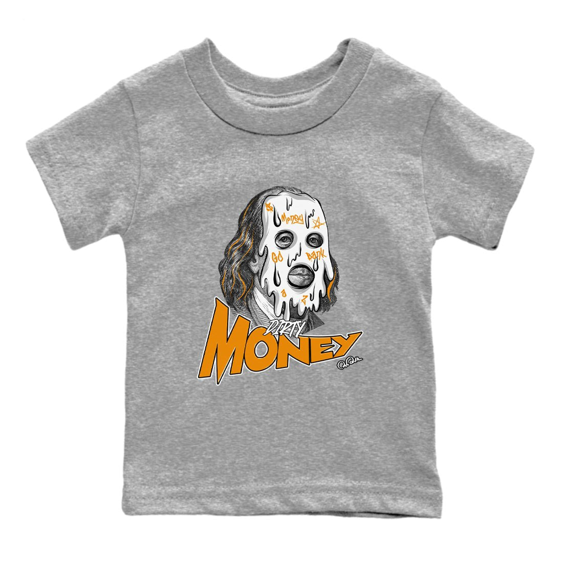 Dunk Dark Curry shirt to match jordans Dirty Money sneaker tees AJ1 Low Dark Curry SNRT sneaker release tees baby toddler Heather Grey 2 cotton Shirt