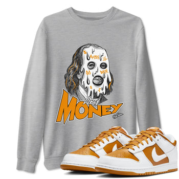 Dunk Dark Curry shirt to match jordans Dirty Money sneaker tees AJ1 Low Dark Curry SNRT Sneaker Release Tees unisex cotton Heather Grey 1 crew neck shirt