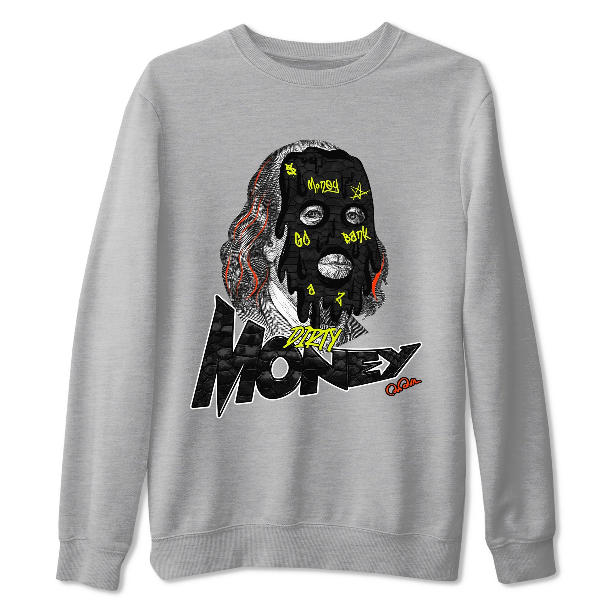 Dunk Mid Premium shirt to match jordans Dirty Money sneaker tees halloween horror nights Nike Dunk Halloween SNRT Sneaker Release Tees Unisex Heather Grey 2 T-Shirt