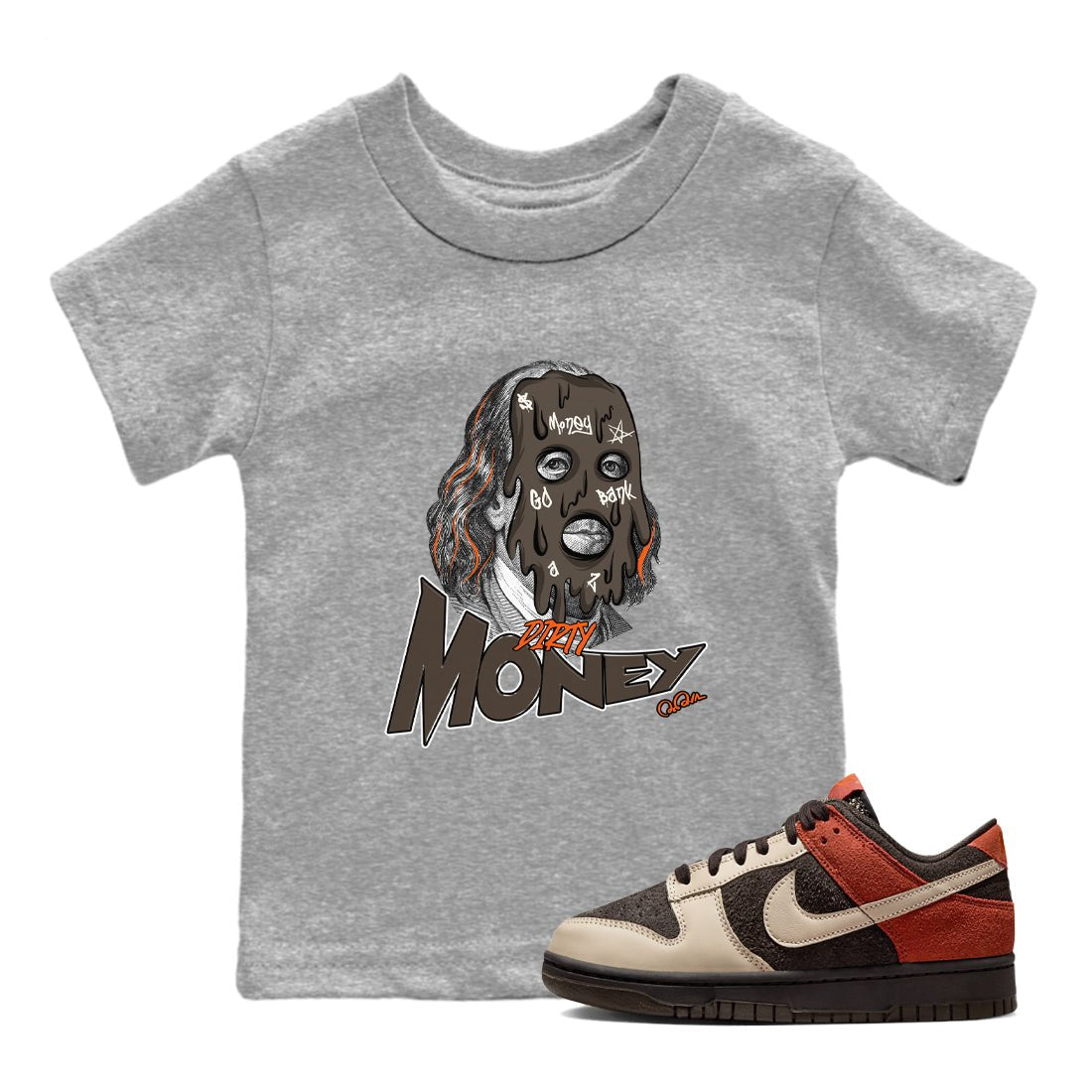 Dunk Red Panda shirt to match jordans Dirty Money sneaker tees Nike Dunk LowRed Panda SNRT Sneaker Release Tees Baby Toddler Heather Grey 1 T-Shirt