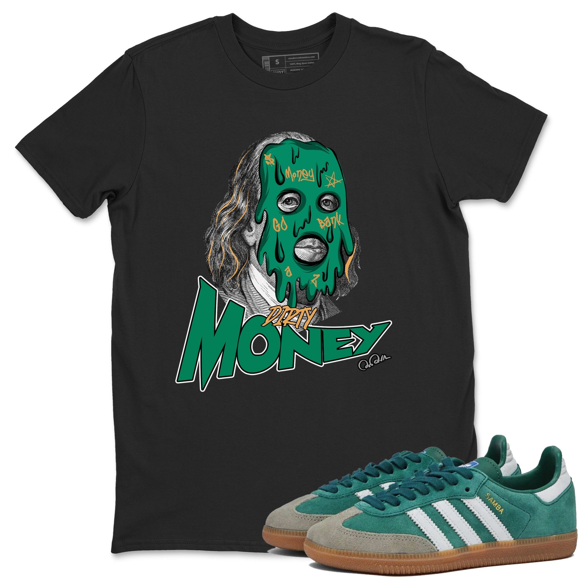 Samba Collegiate Green Gum shirt to match jordans Dirty Money sneaker tees Adidas Green Gum SNRT Sneaker Release Tees Unisex Black 1 T-Shirt