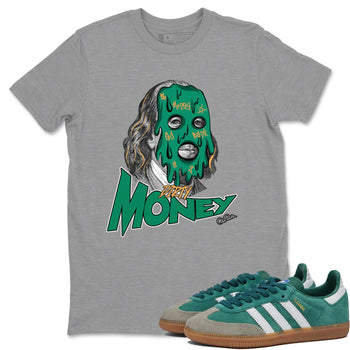 Samba Collegiate Green Gum shirt to match jordans Dirty Money sneaker tees Adidas Green Gum SNRT Sneaker Release Tees Unisex Heather Grey 1 T-Shirt