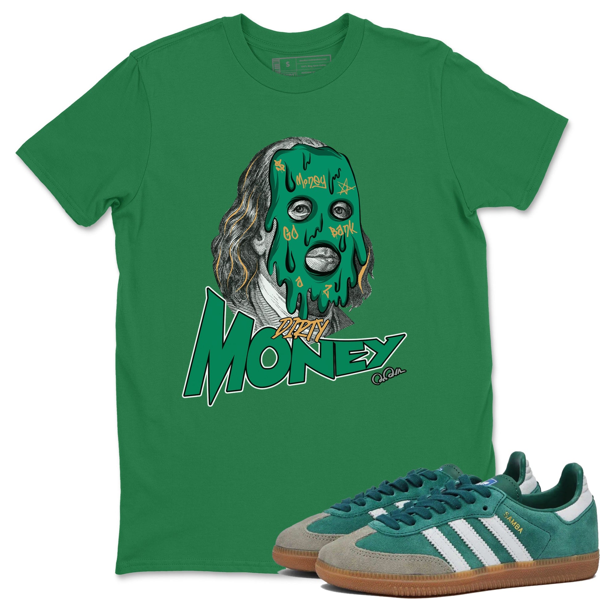 Samba Collegiate Green Gum shirt to match jordans Dirty Money sneaker tees Adidas Green Gum SNRT Sneaker Release Tees Unisex Kelly Green 1 T-Shirt