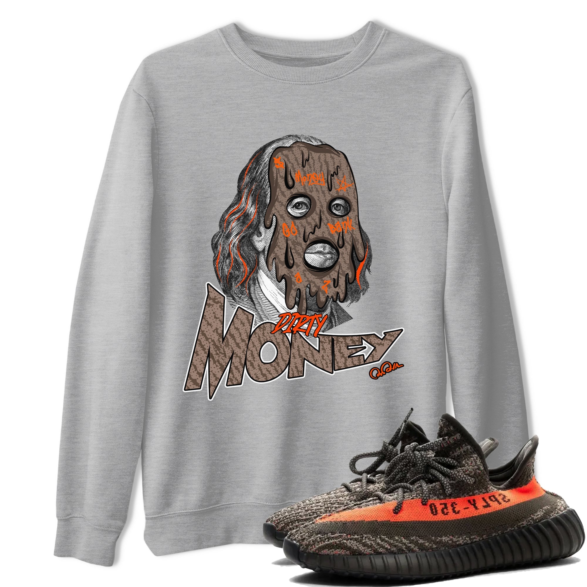 Yeezy 350 Carbon Beluga shirt to match jordans Dirty Money sneaker tees Adidas Yeezy Boost 350 Carbon Beluga SNRT Sneaker Release Tees Unisex Heather Grey 1 T-Shirt