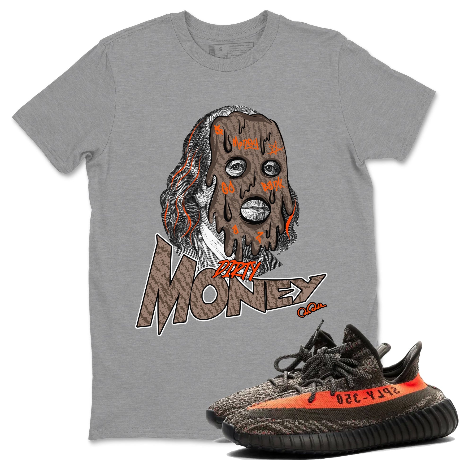 Yeezy 350 Carbon Beluga shirt to match jordans Dirty Money sneaker tees Adidas Yeezy Boost 350 Carbon Beluga SNRT Sneaker Release Tees Unisex Heather Grey 1 T-Shirt
