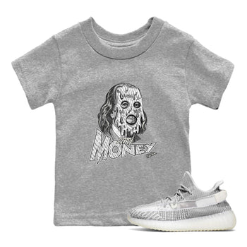 Yeezy 350 Static shirt to match jordans Dirty Money sneaker tees Adidas Yeezy 350 Static SNRT Sneaker Release Tees Baby Toddler Heather Grey 1 T-Shirt