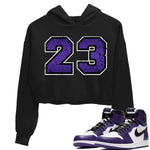 Jordan 1 Court Purple Sneaker Match Tees Distressed 23 Sneaker Tees Jordan 1 Court Purple Sneaker Release Tees Women's Shirts