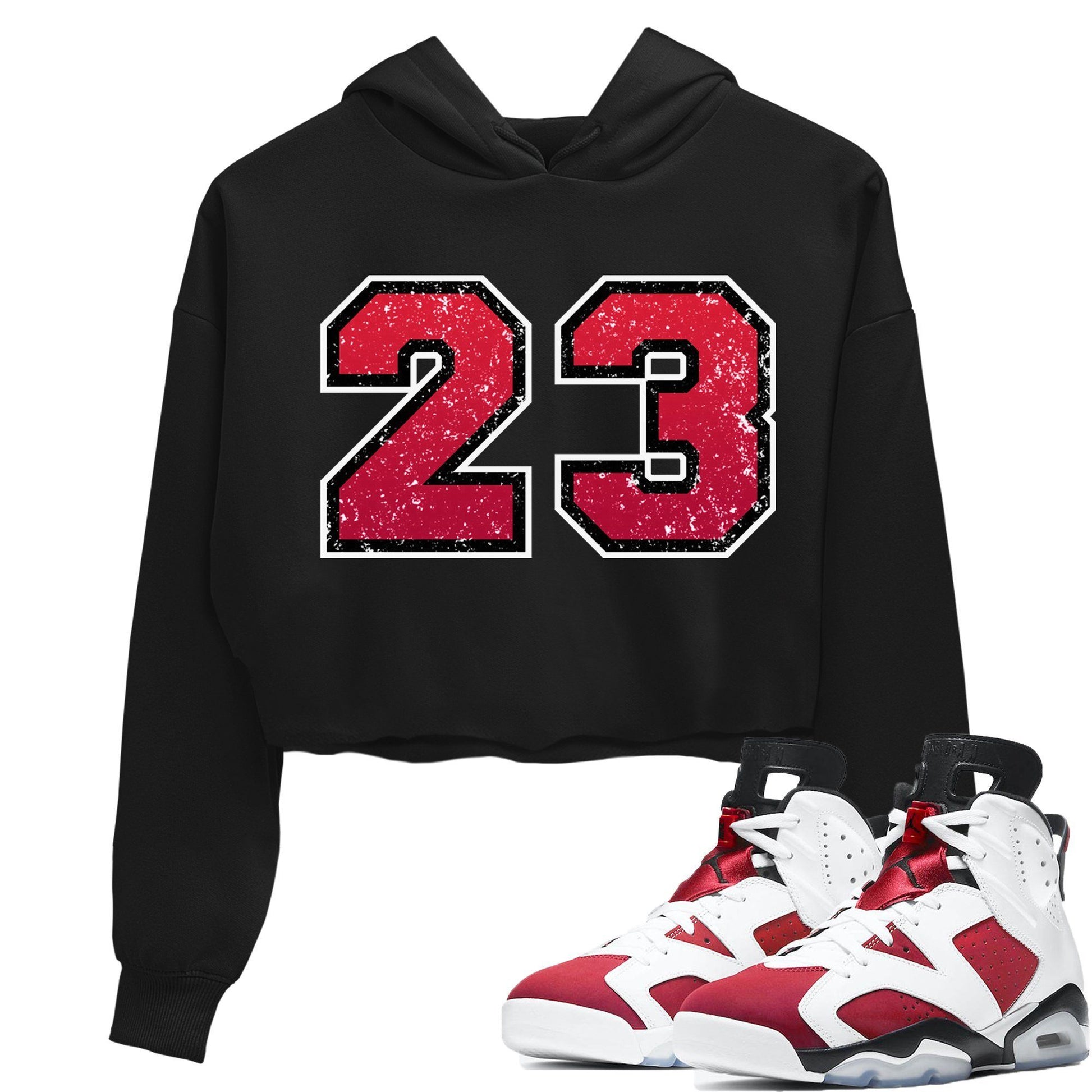 Jordan 6 Carmine Sneaker Match Tees Distressed 23 Sneaker Tees Jordan 6 Carmine Sneaker Release Tees Women's Shirts