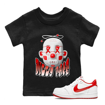Jordan 1 Low University Red shirt to match jordans Dizzy Face sneakertees AJ1 Low University Red SNRT Sneaker Release Tees Baby Toddler Black 1 T-Shirt