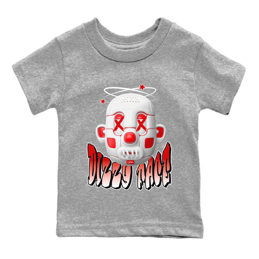 Jordan 1 Low University Red shirt to match jordans Dizzy Face sneakertees AJ1 Low University Red SNRT Sneaker Release Tees Baby Toddler Heather Grey 2 T-Shirt