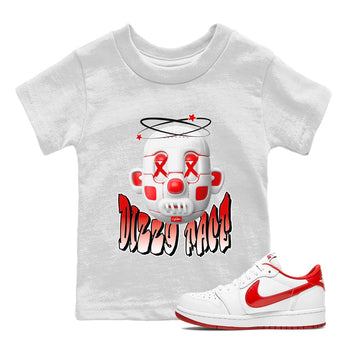 Jordan 1 Low University Red shirt to match jordans Dizzy Face sneakertees AJ1 Low University Red SNRT Sneaker Release Tees Baby Toddler White 1 T-Shirt