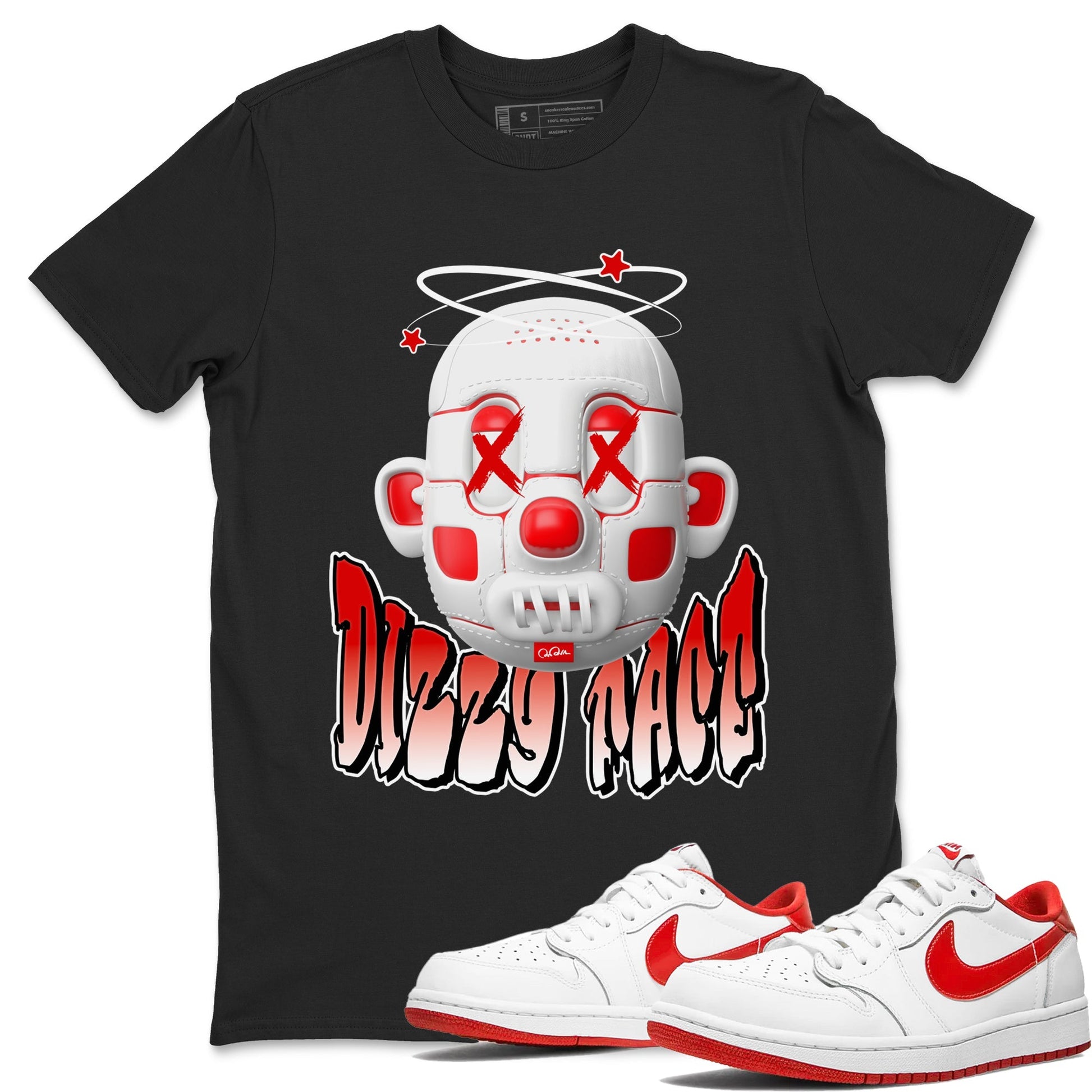Dizzy Face SNRT Sneaker Tee - Air Jordan 1 University Red - SNRT Sneaker Tee