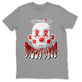 Jordan 1 Low University Red shirt to match jordans Dizzy Face sneakertees AJ1 Low University Red SNRT Sneaker Release Tees Unisex Heather Grey 2 T-Shirt
