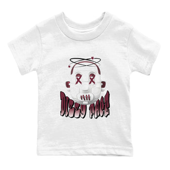 Air Jordan 1 Metallic Burgundy shirt to match jordans Dizzy Face sneaker tees AJ1 Metallic Burgundy SNRT Sneaker Release Tees Baby Toddler White 2 T-Shirt