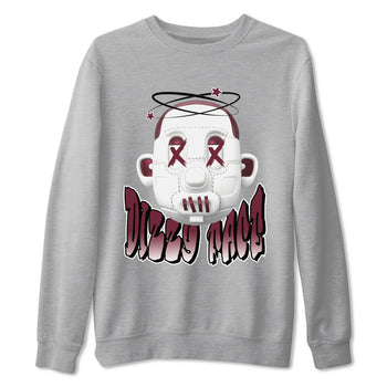 Air Jordan 1 Metallic Burgundy shirt to match jordans Dizzy Face sneaker tees AJ1 Metallic Burgundy SNRT Sneaker Release Tees Unisex Heather Grey 2 T-Shirt