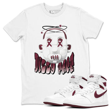 Air Jordan 1 Metallic Burgundy shirt to match jordans Dizzy Face sneaker tees AJ1 Metallic Burgundy SNRT Sneaker Release Tees Unisex White 1 T-Shirt