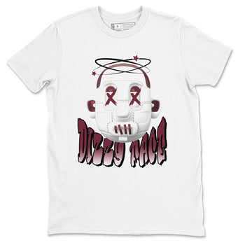 Air Jordan 1 Metallic Burgundy shirt to match jordans Dizzy Face sneaker tees AJ1 Metallic Burgundy SNRT Sneaker Release Tees Unisex White 2 T-Shirt