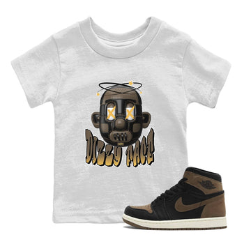 Air Jordan 1 Palomino shirt to match jordans Dizzy Face sneaker tees AJ1 High Palomino SNRT Sneaker Release Tees Baby Toddler White 1 T-Shirt