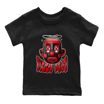 Air Jordan 1 Satin Bred Sneaker Match Tees Dizzy Face Sneaker Tees AJ1 Satin Bred Sneaker Release Tees Kids Shirts Black 2