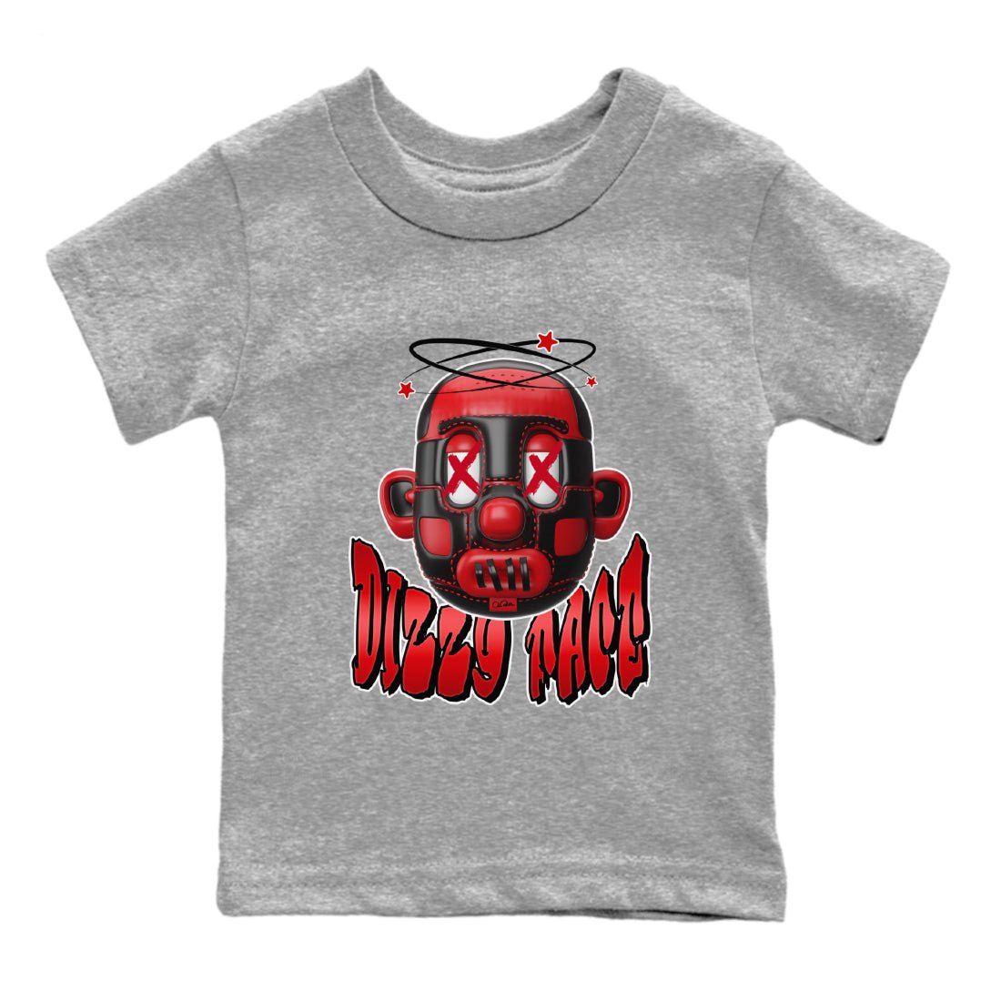 Air Jordan 1 Satin Bred Sneaker Match Tees Dizzy Face Sneaker Tees AJ1 Satin Bred Sneaker Release Tees Kids Shirts Heather Grey 2